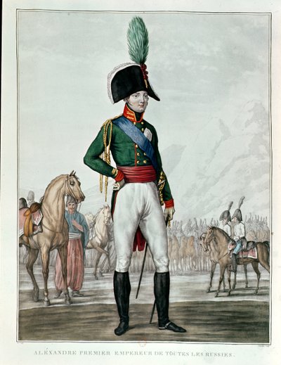 Portrait of Alexander I Pavlovich (1777-1825) with his Army by Charles Francois Gabriel Levachez